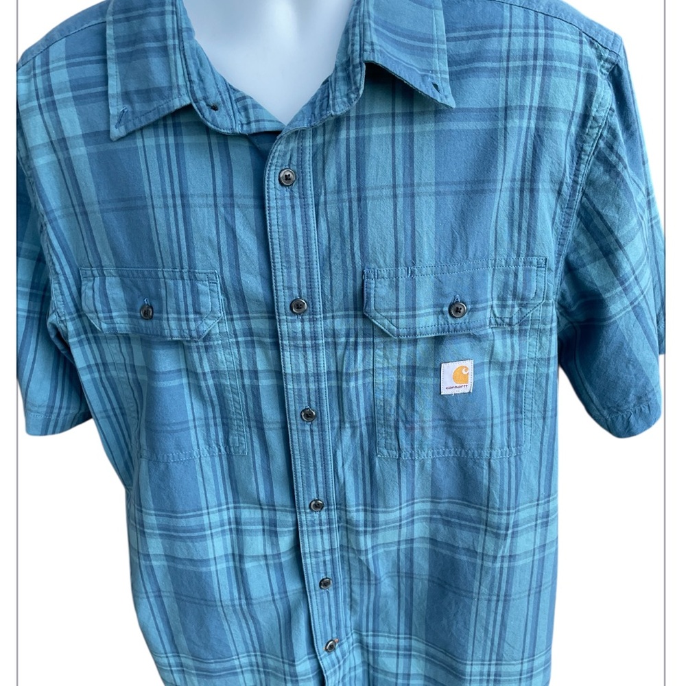 Carhartt men’s button down plaid shirt loose fit size large
